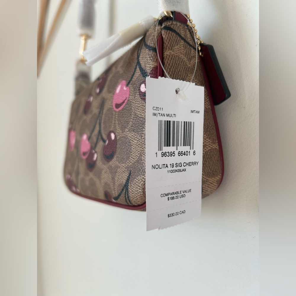 Coach Cherry Brown monogram Nolita 19 Shoulder Bag - Picture 6 of 7